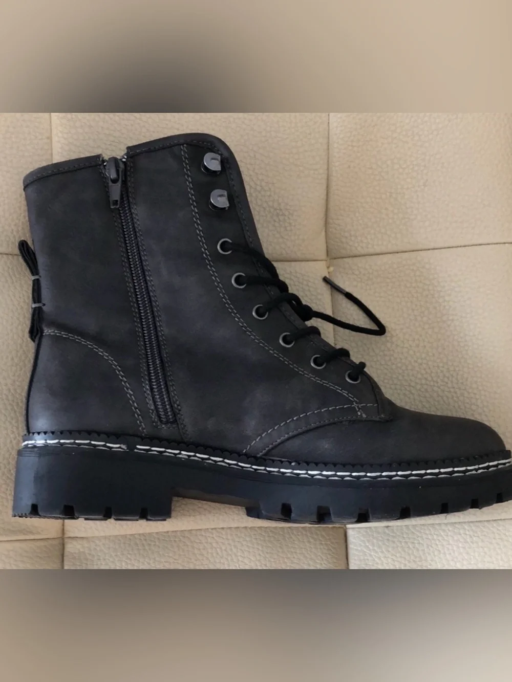 XOXO Black Lace-Up Combat Booties Size 7 Boho Bootie Casual boots for women